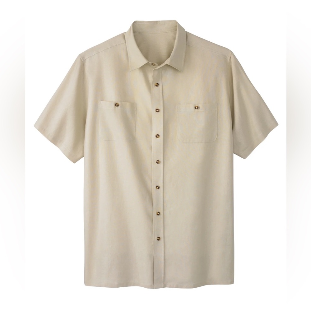 KingSize Linen Blend Button Down Size 2XL